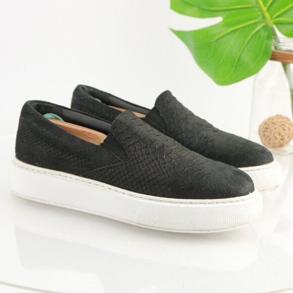 JSlides Womens Jibbie Slip On Shoe Size 8.5 Black Leather Python Platform Sporty - Picture 11 of 12